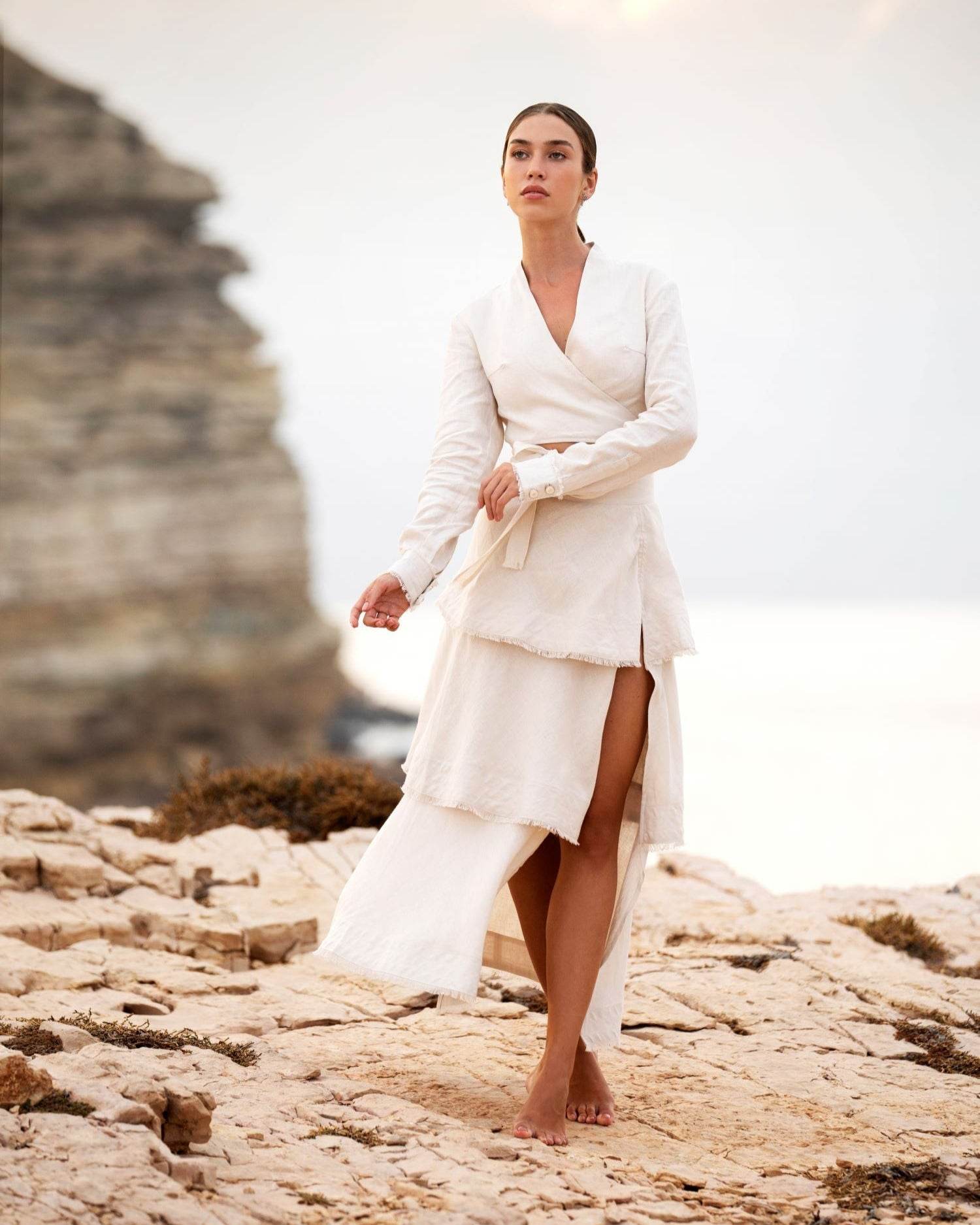 
                    
                      KOUFONISIA Linen Tiered Skirt - KERSY STRAUSS
                    
                  