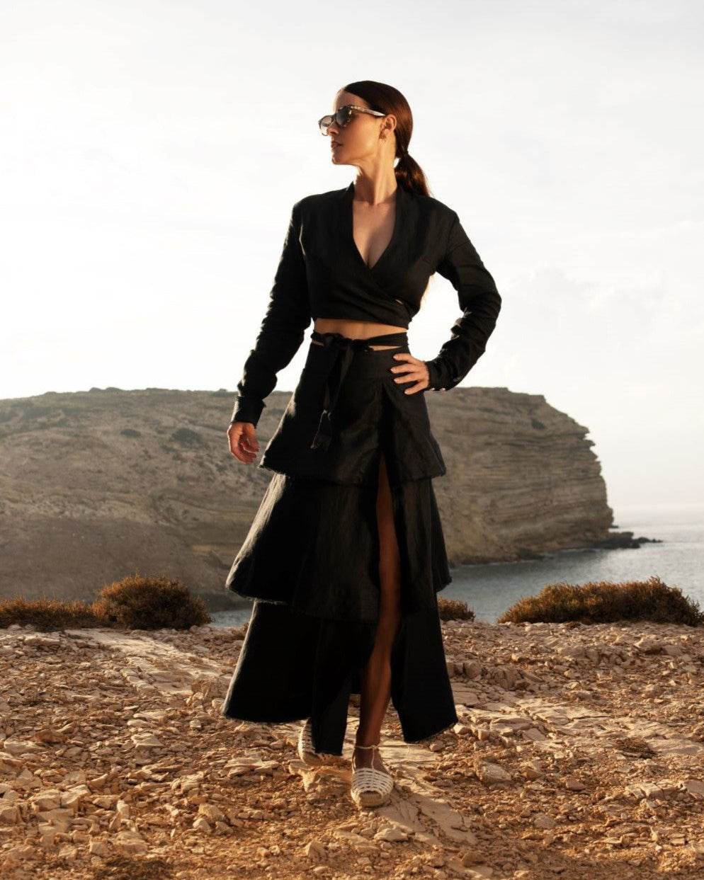 
                    
                      KOUFONISIA Linen Wrap Blouse - KERSY STRAUSS
                    
                  