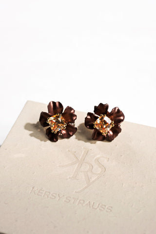 Brown Anemone Earrings