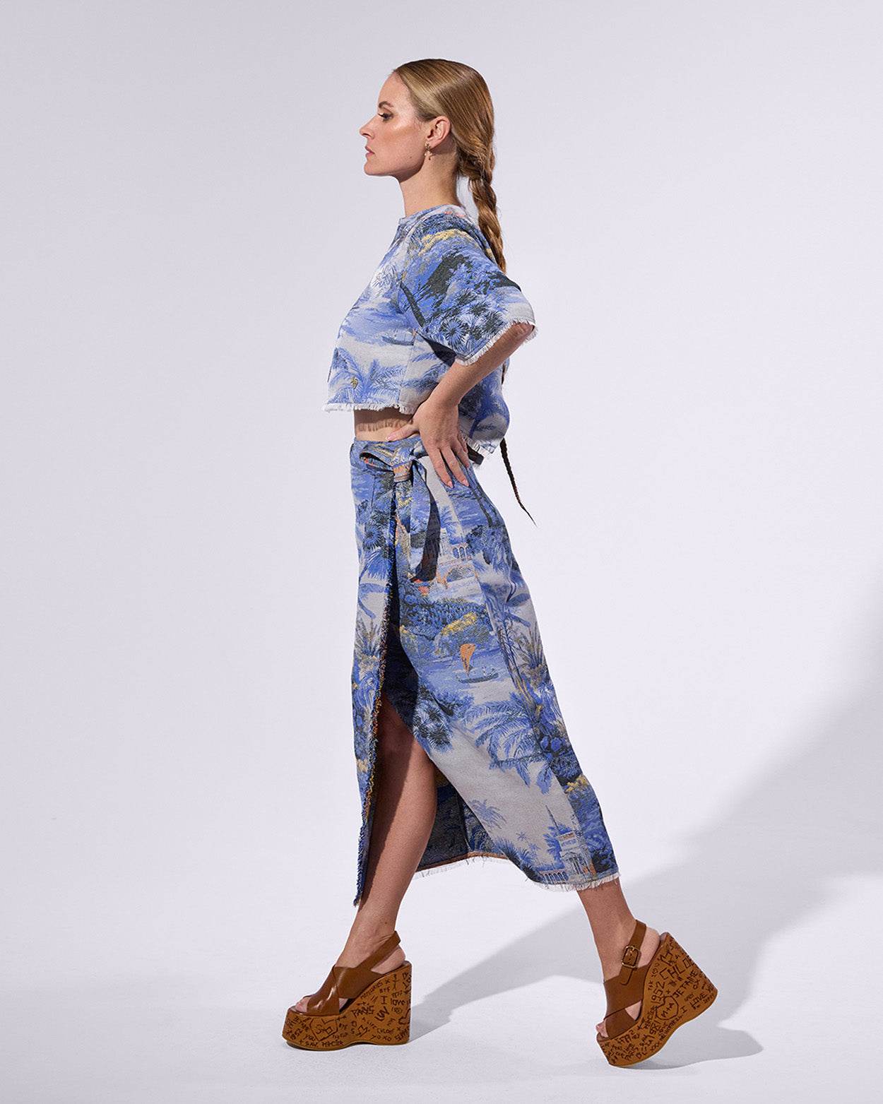 
                    
                      La Baja Jacquard Wrap Skirt - KERSY STRAUSS
                    
                  